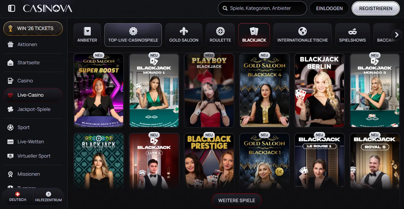 Live Dealer Spiele im Online Casino Liechtenstein