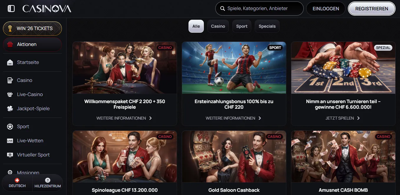 Neue Online Casinos Schweiz Bonusangebote für neue Spieler